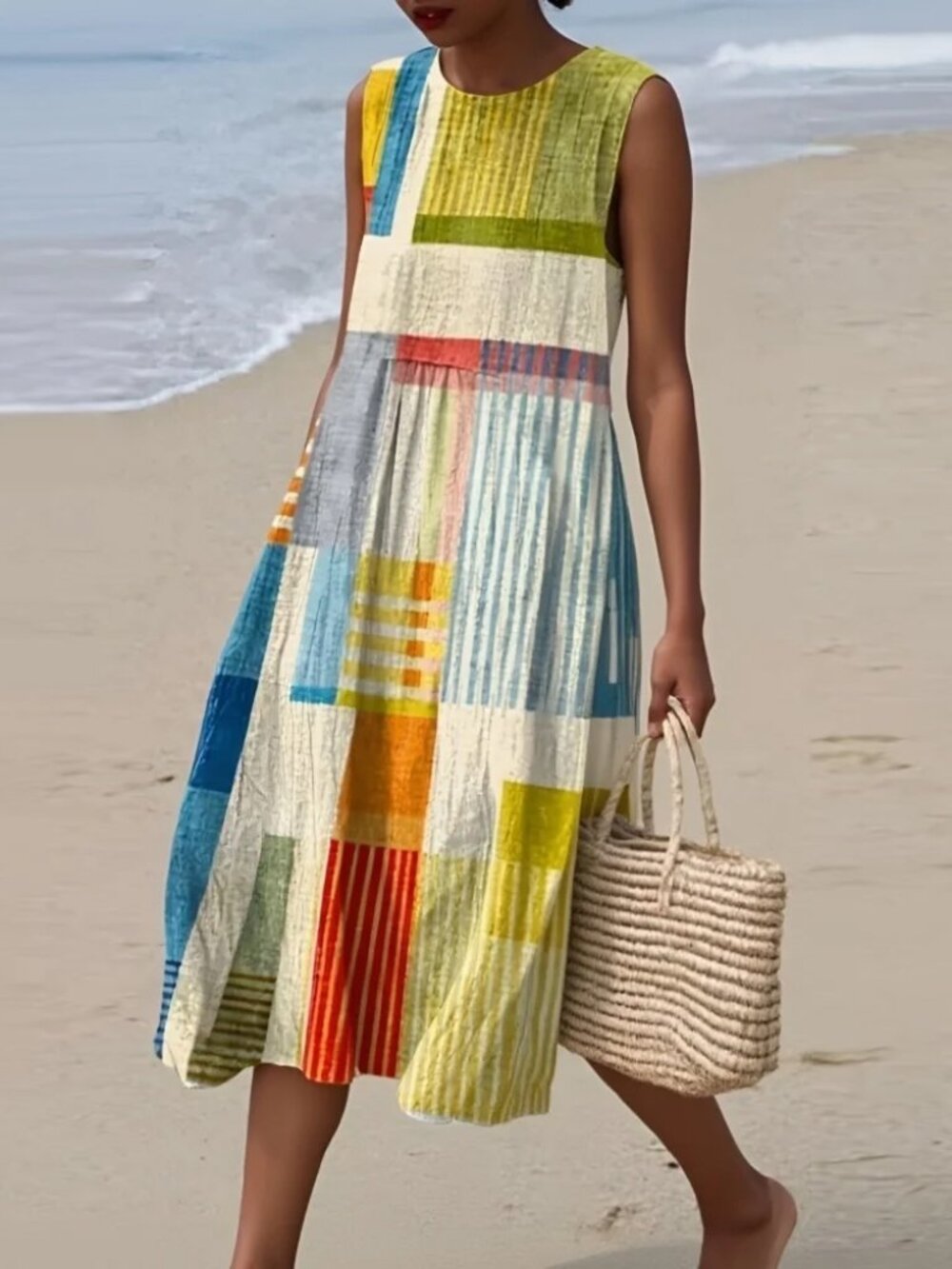 Artsy Midi Sleeveless Sundress XL - Harper & Wells  NWT